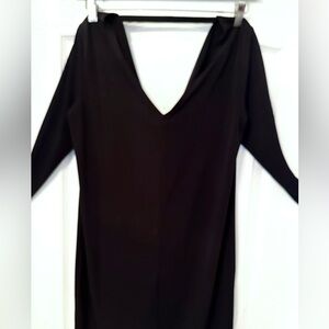 Elegant Black V-Neck Dress